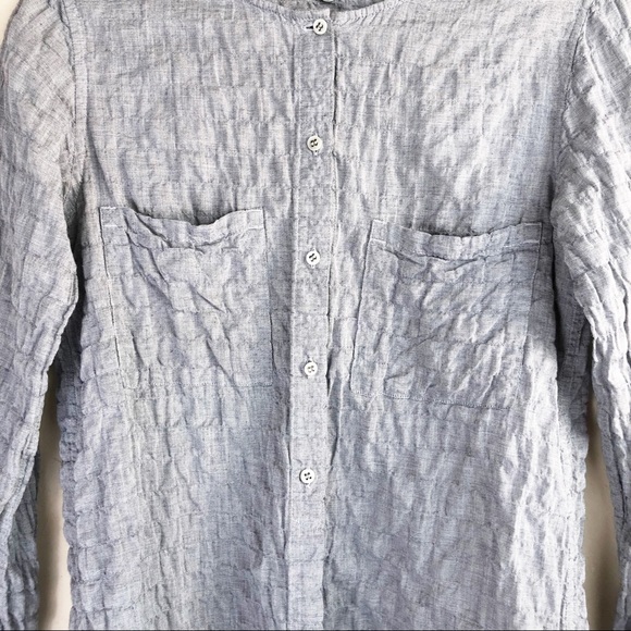 Margaret O’Leary Grid Stitch Button Down Top - Picture 2 of 5